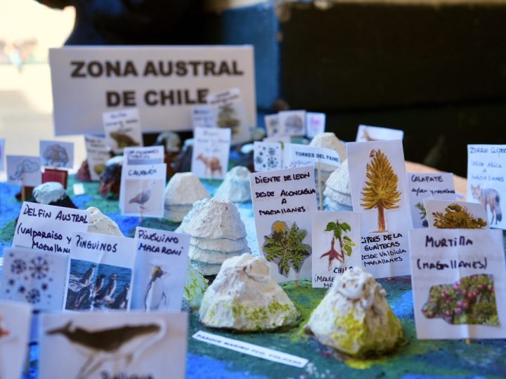 Maqueta de la zona austral de Chile hecha por las y los estudiantes